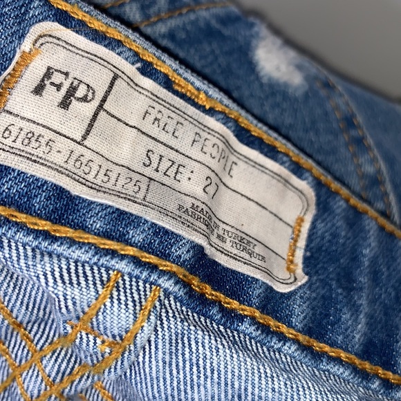 FREE PEOPLE Wild Rose Embroidered Denim Stud Skirt - Picture 11 of 12